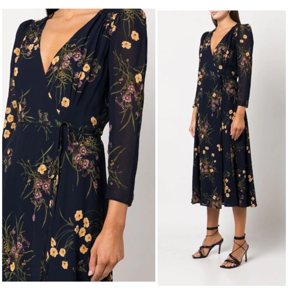 Reformation Melba floral wrap midi dress - Picture 7 of 11